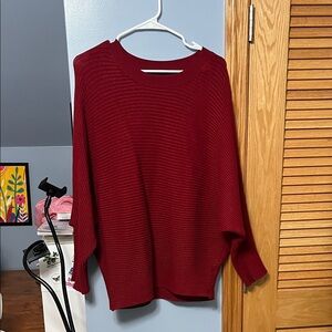Elegant Burgundy Crew Neck Sweater